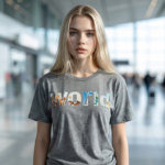 T-SHIRT GRAY WHIT DESING PRINTED